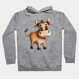 Cute Ox Drawing Hoodie